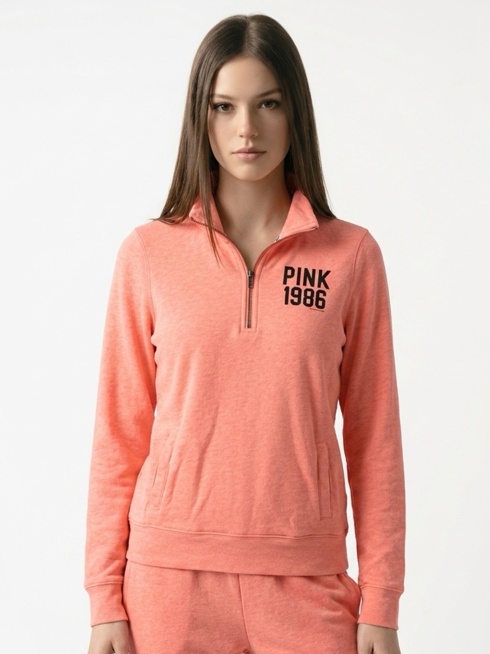 VICTORIA’S SECRET PINK | 1/4 Zip Sweatshirt Orange
